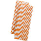 7.75" * 6mm Orange and White Striped Unwrapped Paper Straws 5000pcs/ctn