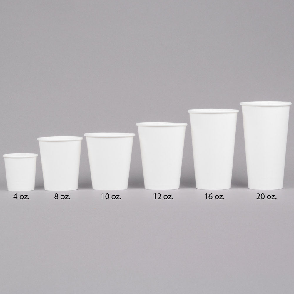 Unicup White Poly Paper Hot Cup-1000pcs/case
