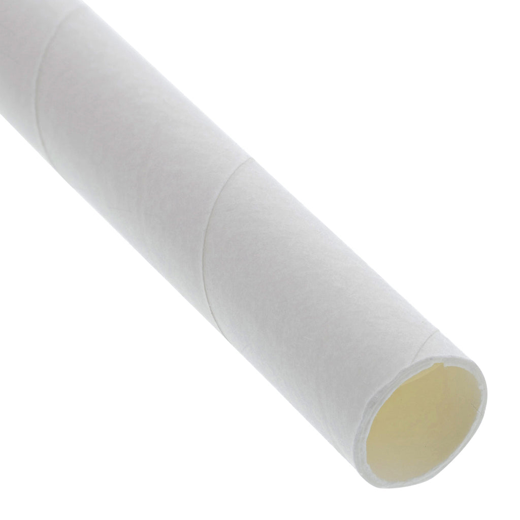 10.25" x 8mm White Jumbo Wrapped Paper Straw - 2500pcs/ctn